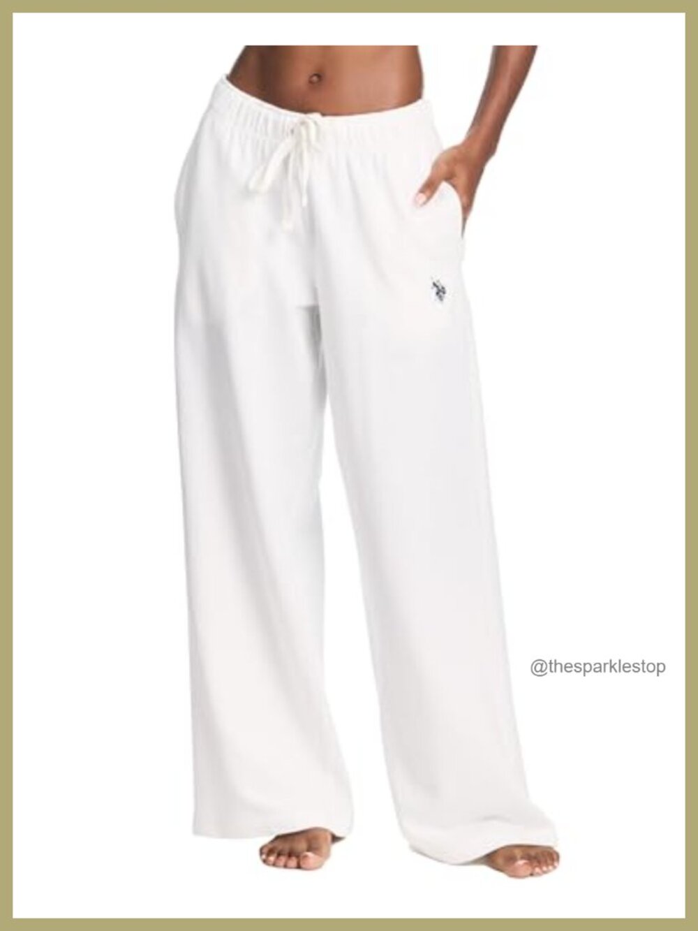Wide Leg Sweatpants with Pockets | French Terry Cotton Blend Lounge Pants